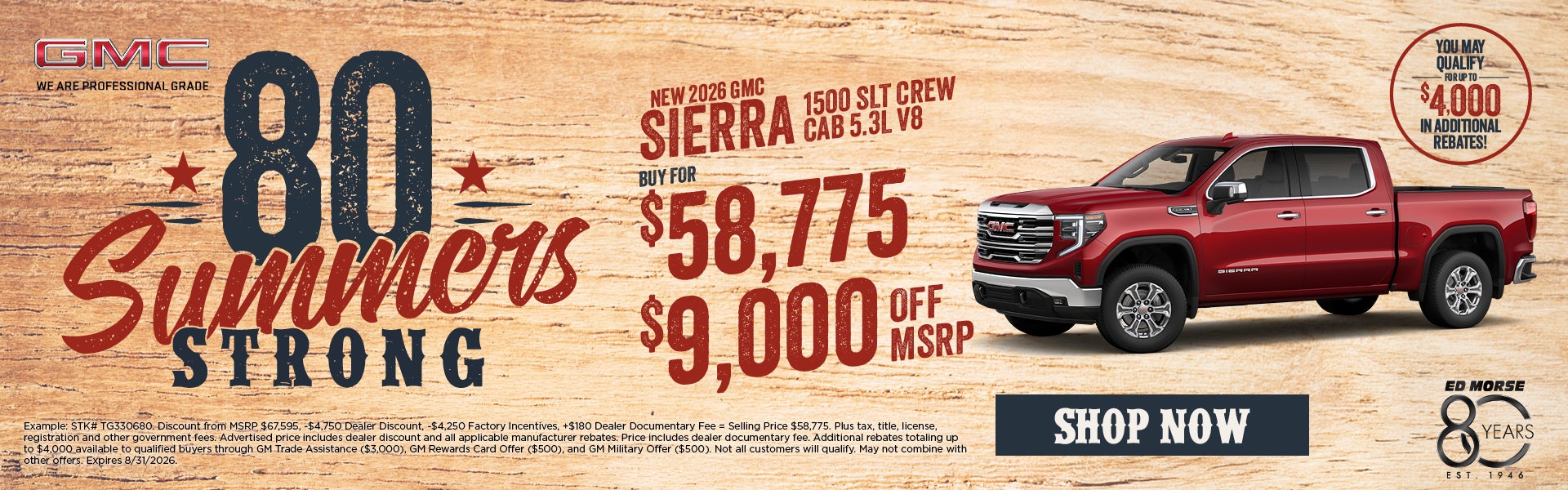 New 2026 GMC Sierra 1500 SLT Crew Cab 5.3L V8